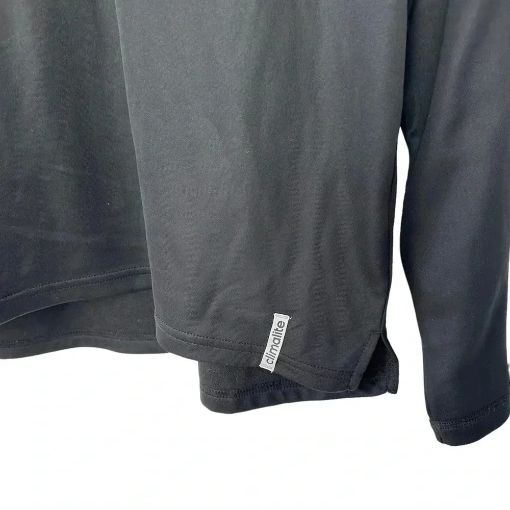 Adidas 1/4 Zip Pullover Size M Black White Climalite‎ Long Sleeve Activewear
